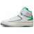 Nike Air Jordan 2 Retro (gs) gyerek sneaker, fehér és zöld, enyhe oldalnézet fehér háttéren