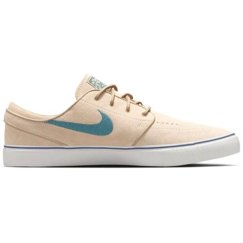 Nike SB Zoom Janoski OG+ bézs gördeszkás cipő kék pipával, ferde oldalnézet fehér háttéren - Férfiaknak