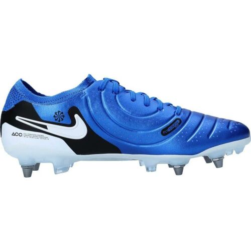 Nike Tiempo Legend 10 Elite SG-Pro P férfi focicipő ferde oldalnézetből, kék színben, texturált felsőrésszel, Nike pipa logóval és puha talajstoplikkal - Férfiaknak