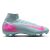Nike Zoom Mercurial Superfly 10 Pro FG focicipő világoskék és pink színben, oldalnézet, füves pályára.