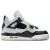 Nike Air Jordan 4 GS sneaker, oldalnézet a talpban lévő légpárnás csillapítással, szürke és fekete ikonikus design, ifjúsági sportcipő
