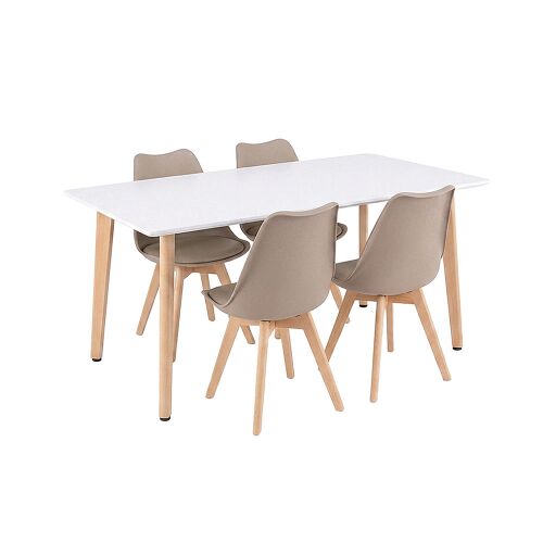 Leziter Silla 150 4+1 étkező garnitúra fehér-bézs 165602257 - Étkezőgarnitúra