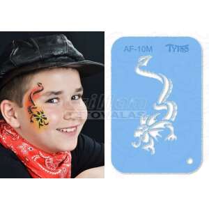 TyToo arcfestő sablon sárkány, újrafelhasználható, gyerekeknek és felnőtteknek, 9x13,5 cm - Arcfesték