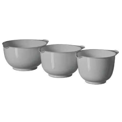 Curver 3-piece mixing bowl set, grey, 1L, 1.5L, 2L
