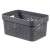 CURVER "INFINITY" storage basket, 4.5L, grey, side view, with holes