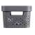 CURVER "INFINITY" storage basket, 4.5L, grey, front view, with holes and handle