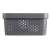 CURVER "INFINITY" storage basket, 4.5L, grey, front view, with holes