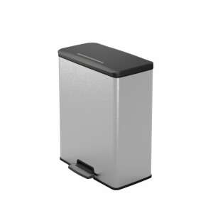 CURVER Deco Bin 65L Pedal Trash Can, Silver - Curver Trash can