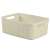 Beige Jute storage basket with handles, side view