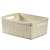 Beige Jute storage basket with handles, side view