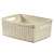 Beige Jute storage basket with handles, side view