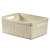 Beige Jute storage basket with handles, side view