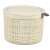 Beige JUTE round storage box with lid, 2L
