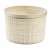 Beige JUTE round storage box with lid, 2L