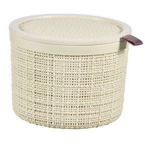 JUTE round box with lid 2l - Beige