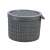 JUTE runder Aufbewahrungskorb mit Deckel, 2 Liter, Graphitgrau