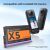K&F Concept Insta360 X5 2700mAh akkumulátor, kompatibilis az Insta360 X5 kamerával, kamera és kompatibilitási információk láthatók
