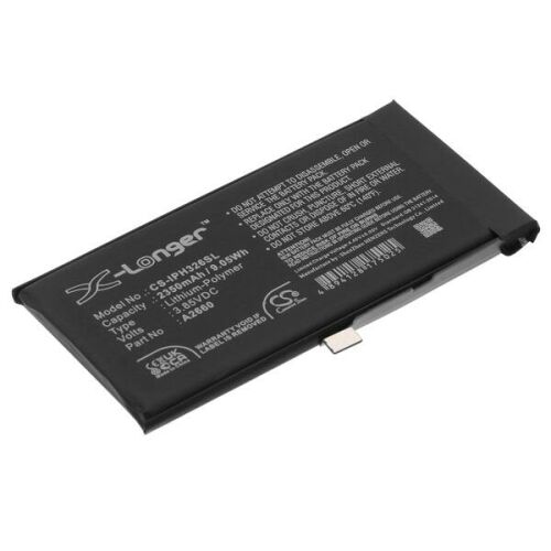 X-Longer A2660 2350 mAh lítium-polimer telefon akkumulátor fehér háttéren, ferde nézet 