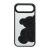 TEDDY BEAR csillogó telefontok hátulnézete iPhone 17 Air készülékhez, fekete, fehér tükrös háttérrel, kamera kivágással