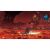 Xenoblade Chronicles X Definitive Edition játékmenet egy Skell robottal, amint egy tüzes lávás tájon halad át, háttérben nagy szörnyekkel, Nintendo Switch 2 konzolon