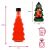 Infografika, amely a KARÁCSONYI FALAT karácsonyfa alakú üvegpalack (18,5 cm magasság, 7 cm szélesség, 250 ml űrtartalom) és a hozzá illő címke (9,5 cm magasság, 5 cm szélesség) méreteit mutatja, 275 g súllyal.