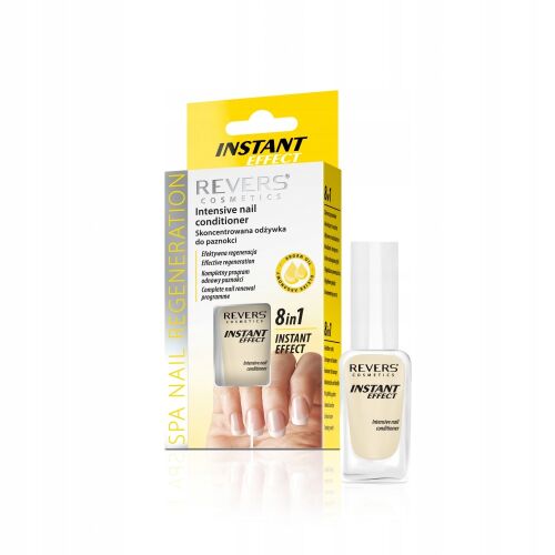 Revers 8 az 1-ben azonnali hatású körömápoló balzsam E-vitaminnal, 10 ml-es flakon és csomagolás, erős és regenerált körmökért - Körömerősítő lakk