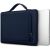 TP Basic Bag sötétkék laptoptáska 15-16 hüvelykes lappal részben behelyezve, bemutatva a védő kialakítást