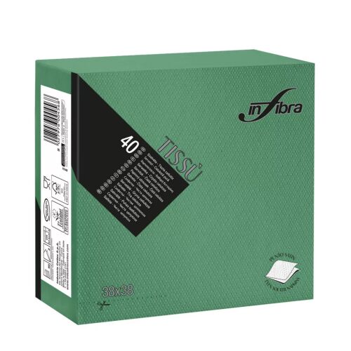 Infibra Szalvéta 38x38cm Sötétzöld 2 réteg 40 lap/csomag 167958086 - Otthon és kert
