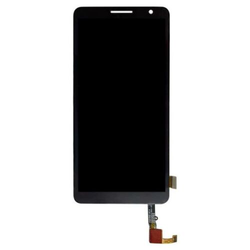 Alcatel 1B 2022 LCD kijelző érintőpanellel, elölnézet fekete képernyővel fehér háttérrel - Mobiltelefon kijelző