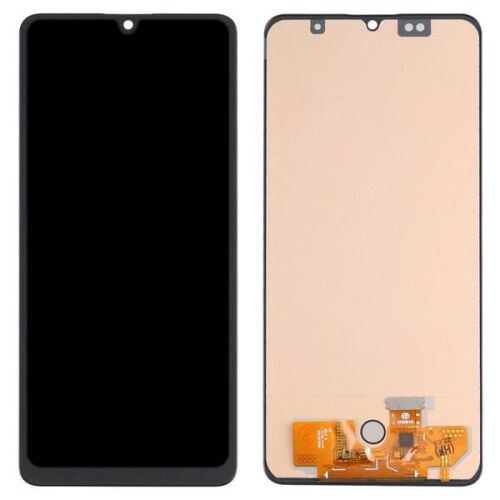 Samsung Galaxy A32 LCD kijelző érintővel (TFT) fehér háttéren, a kijelző egység elülső és hátulsó részét mutatva - Mobiltelefon kijelző