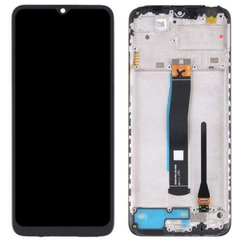 Xiaomi Redmi 10C OEM LCD kijelző érintővel fekete kerettel, előlap, bemutatva a kijelző egységet és a keretet is - Mobiltelefon kijelző
