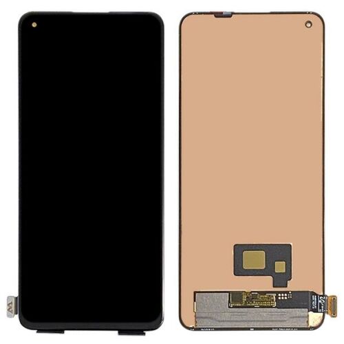 Oneplus 8T fekete OLED LCD kijelző érintővel digitizer egységgel, elülső és hátulsó nézet csatlakozókkal - Mobiltelefon kijelző