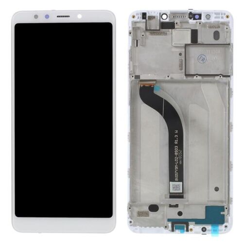 Xiaomi Redmi 5 fehér LCD kijelző érintővel kerettel, elöl- és hátulnézet javításhoz - Mobiltelefon kijelző