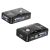 KVM-21UA 2 portos USB 2.0 KVM kapcsoló VGA csatlakozással, többféle szögből nézve, fekete eszköz fehér háttéren