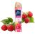 Glade Vibrant Raspberries 300ml légfrissítő spray flakon friss málnákkal és zöld levelekkel fehér háttéren