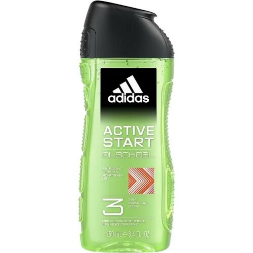 ADIDAS Férfi Tusfürdő 250 ml Active Start, férfi 3 az 1-ben tusfürdő testre, hajra és arcra, zöld flakonban - Tusfürdő