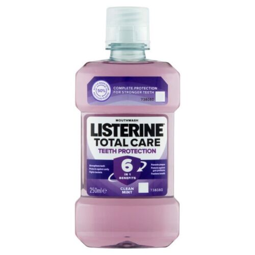 Listerine Total Care fogvédő szájvíz 250ml, tiszta menta ízben a teljes szájhigiénia, lepedékcsökkentés és erősebb fogak érdekében - Szájvíz