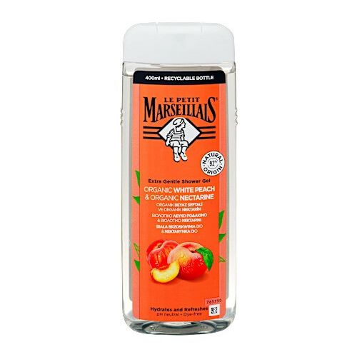 Le Petit Marseillais krémtusfürdő 400 ml, organikus őszibarack és nektarin illattal, újrahasznosítható flakonban - Tusfürdő