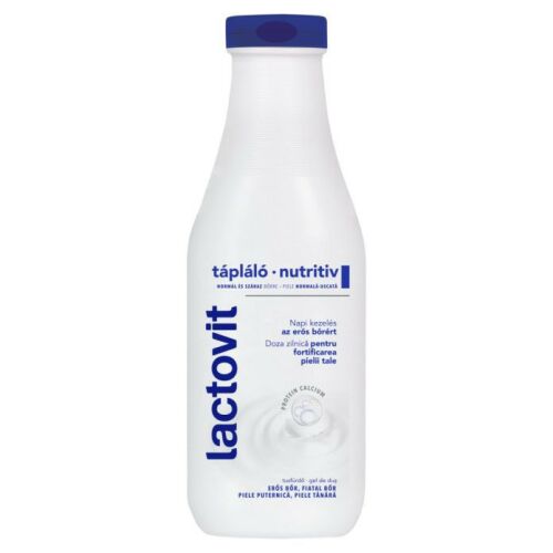Lactovit Original tápláló tusfürdő 600ml flakon kék kupakkal, fehérje és kalcium erős, egészséges bőrért - Lactovit
