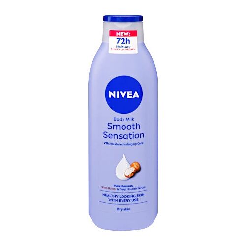 NIVEA Smooth Sensation testápoló 250 ml száraz bőrre, 72 órás hidratálással, shea vajjal és hialuronsavval az egészséges megjelenésű bőrért - Nivea