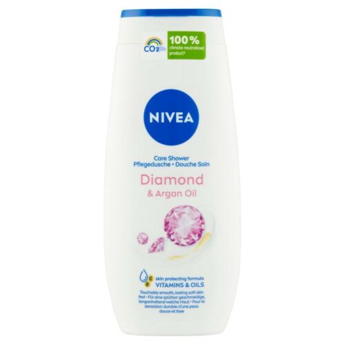 NIVEA Care & Diamond tusfürdő argánolajjal a sima bőrért, 250ml-es flakon, klímasemleges termék - Nivea