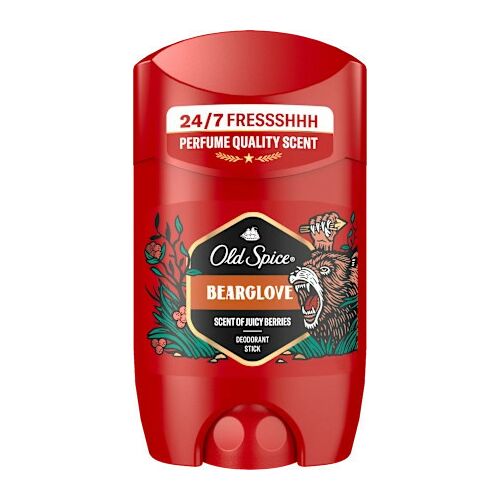 Old Spice BearGlove 50ml dezodor stift, piros csomagolás medve grafikával, lédús bogyós illattal, tartós frissesség férfiaknak - Dezodor