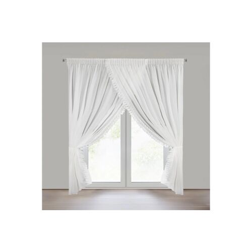Loreta díszes fényáteresztő függöny szett Fehér 400x250 cm 166209146 - Dekoráció