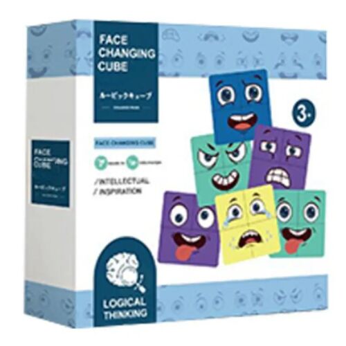 Smiley kockakirakó játék doboza gyerekeknek, színes, különböző érzelmeket ábrázoló kockákkal a logikai gondolkodás és szellemi inspiráció fejlesztésére - Logikai játék
