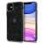 Spigen Crystal Glitter iPhone 11 telefontok, átlátszó tok fekete csillogással, 3/4 nézet