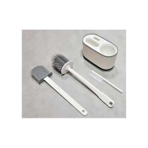 3 részes WC kefe készlet tartóval, szilikon WC kefe, WC tál tisztító, WC kefe készlet - WC kefe & tartó