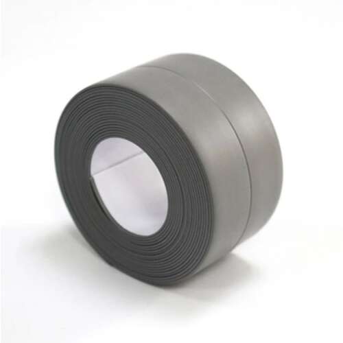 Roll of gray self-adhesive sealing tape for kitchen and bathroom, waterproof, mold resistant, easy to apply
