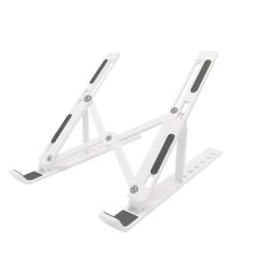 White aluminum laptop stand, adjustable, ergonomic, portable, for laptop cooling and posture improvement - Laptop Stand