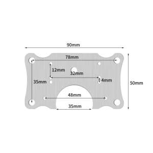 Placă de reparare a balamalelor din oțel inoxidabil cu dimensiuni de 90 mm x 50 mm - Fixator