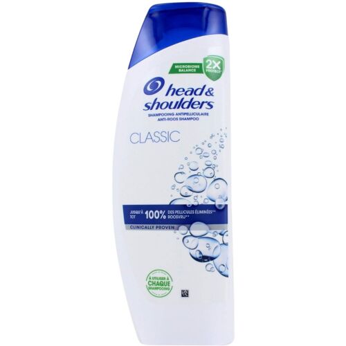 Head & Shoulders Classic korpásodás elleni sampon 400 ml-es flakon kék kupakkal, 'Microbiome Balance' és '2X Protect' jelölésekkel. - Hajápolás